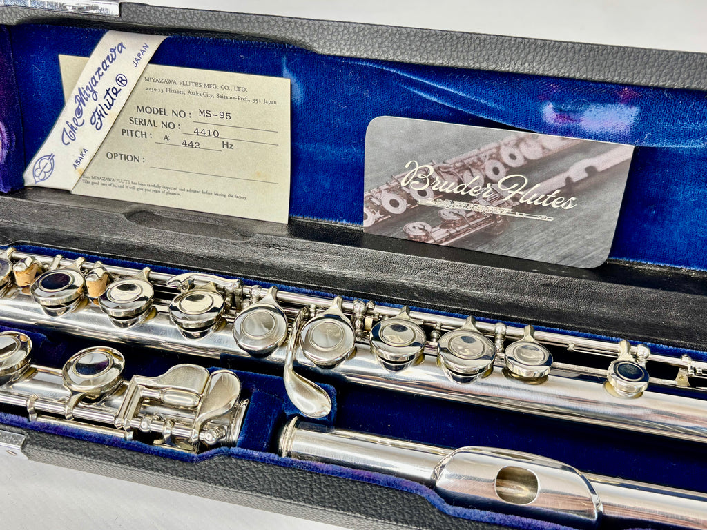 Flauta Transversal Miyazawa MS-95 Bocal em Prata Maciça - Made In Japan  #145