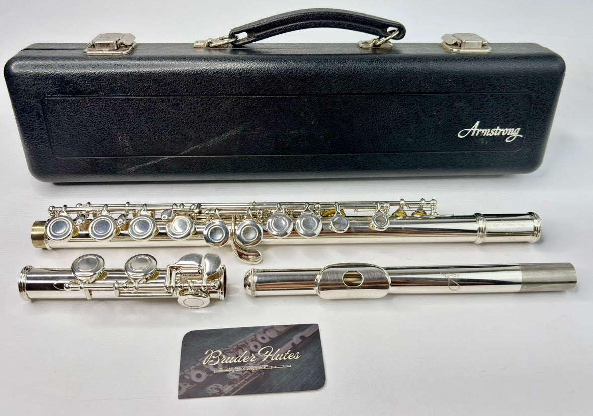 Flauta Transversal Armstrong 104 Made In Usa #132 Prateado
