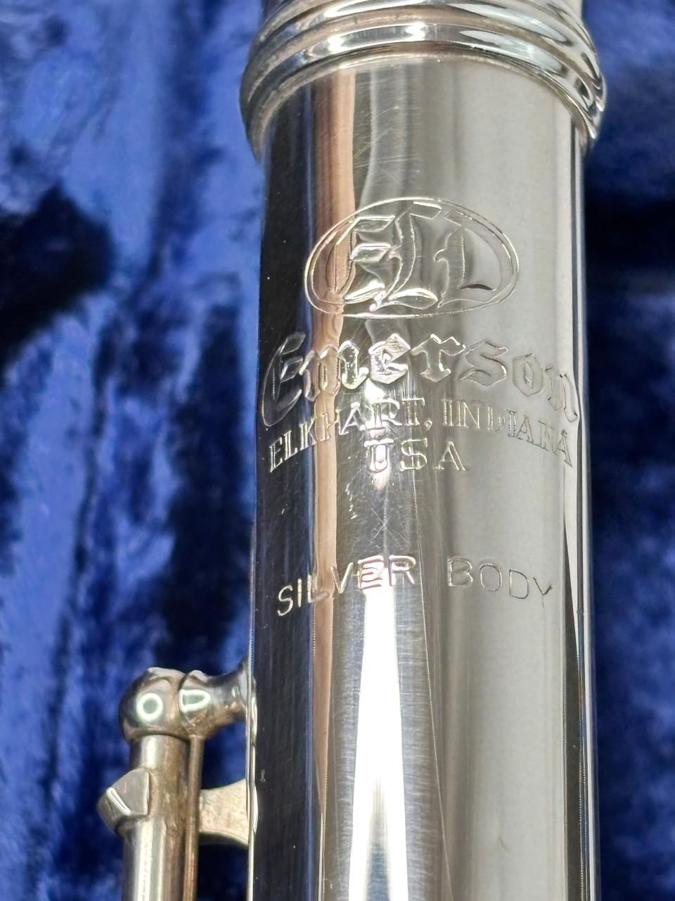 Flauta Transversal Emerson Eld - Bocal + Tubo do corpo em Prata Maciça - Made Usa #140