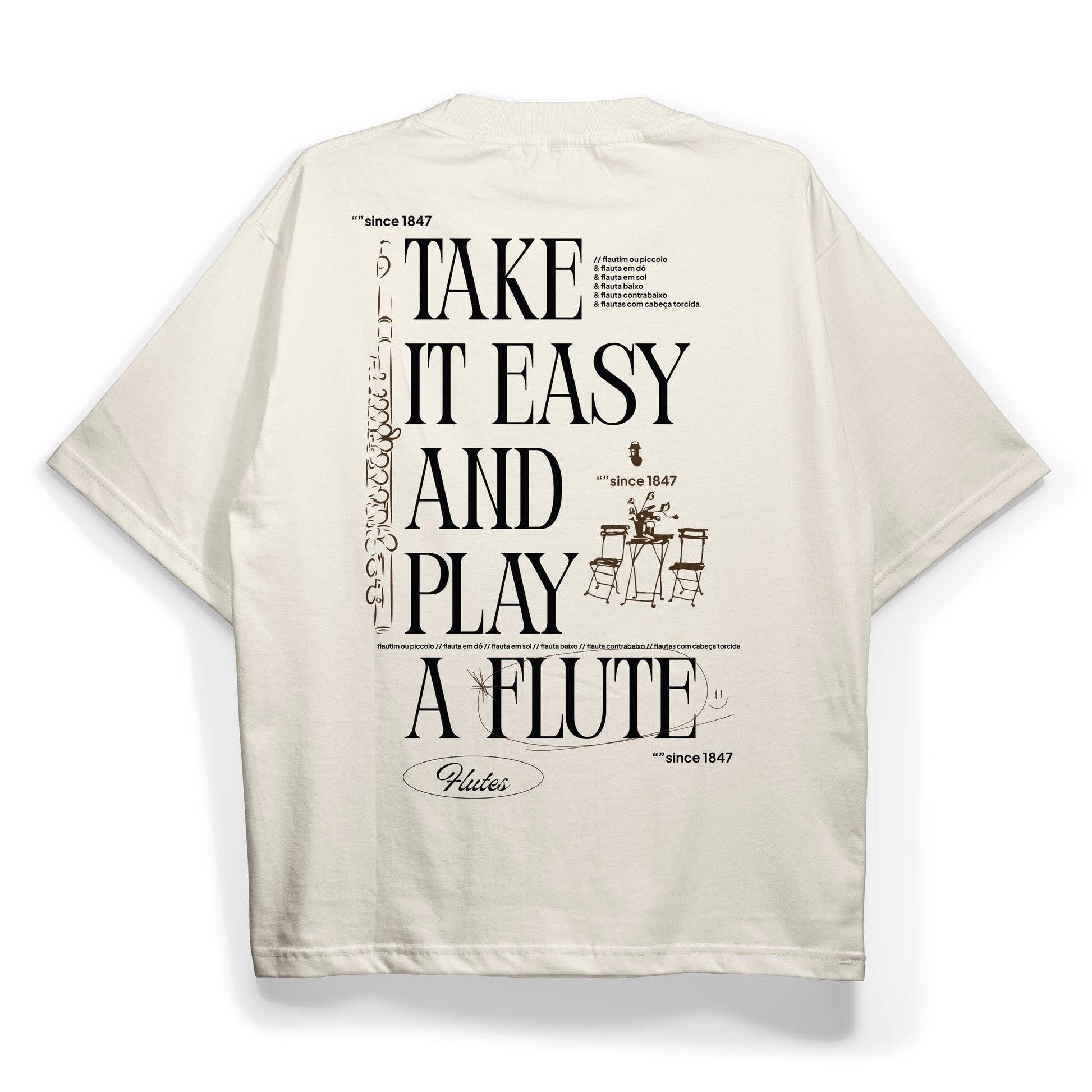 Camiseta Flauta Transversal Take It Easy And Play A Flute
