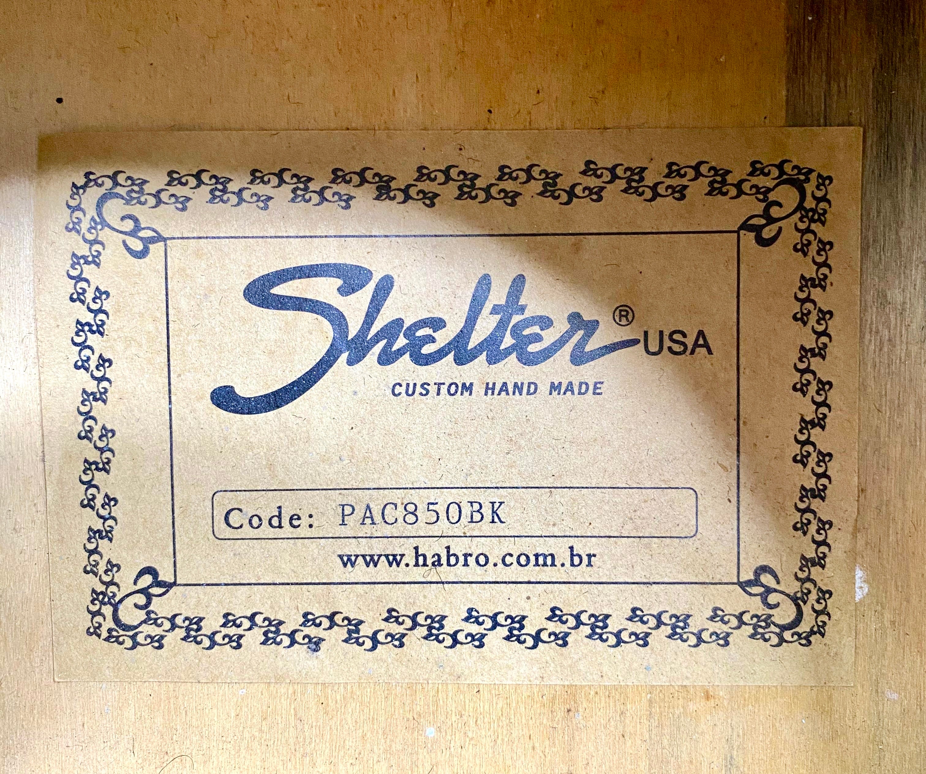 Violão Shelter Custon Hand Made - Eletroacústico - Usa #60 Preto Destro Pau-rosa