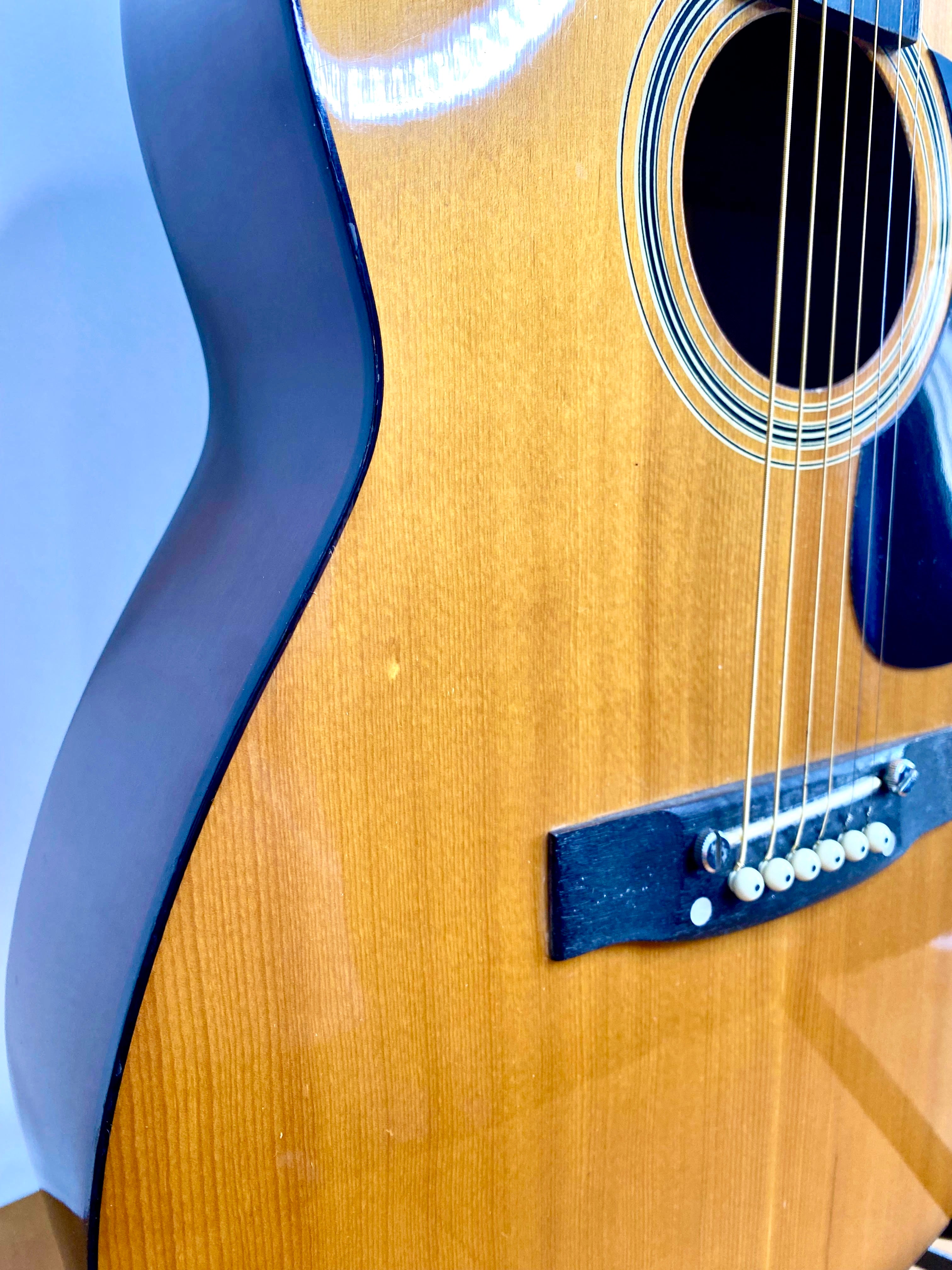 Violão Acústico Hohner 492657-made In Korea -tampo Sólido#64 Natural Destro Pau-rosa