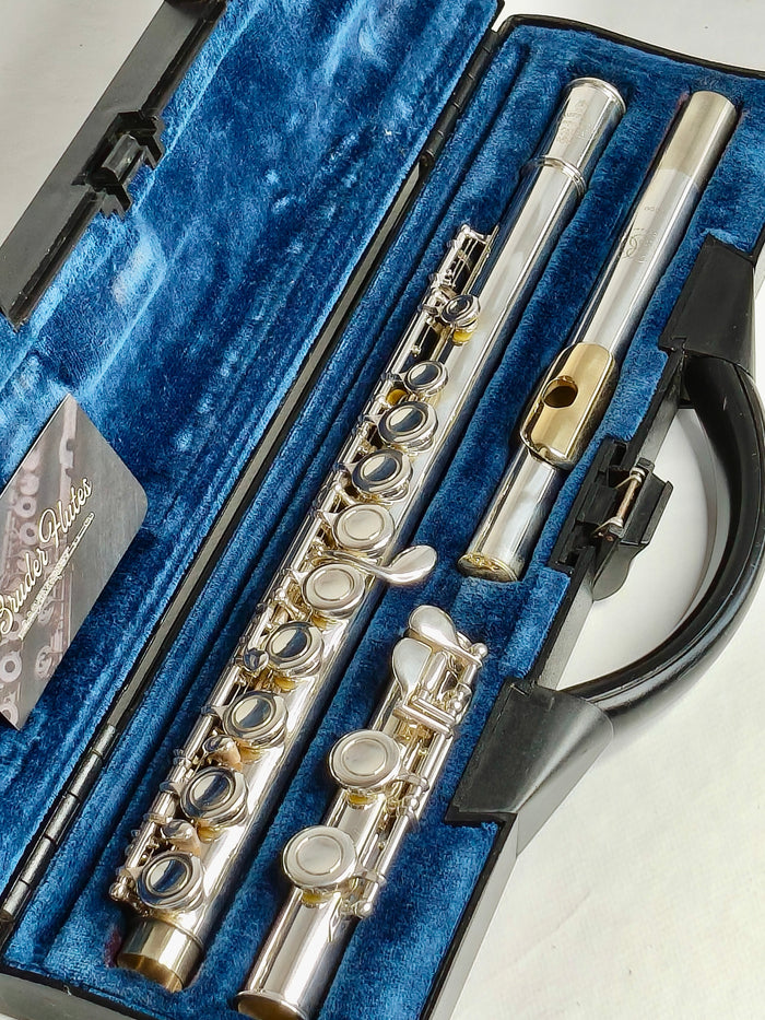 Flauta Transversal Buffet Crampon BC6010 - Porta Lábio & Riser em Prata Maciça com banho de Ouro 18k - Made in England  #99