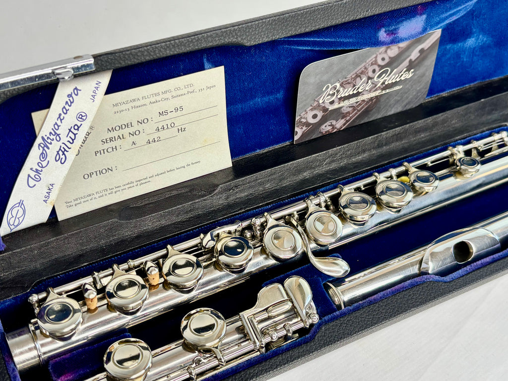 Flauta Transversal Miyazawa MS-95 Bocal em Prata Maciça - Made In Japan  #145