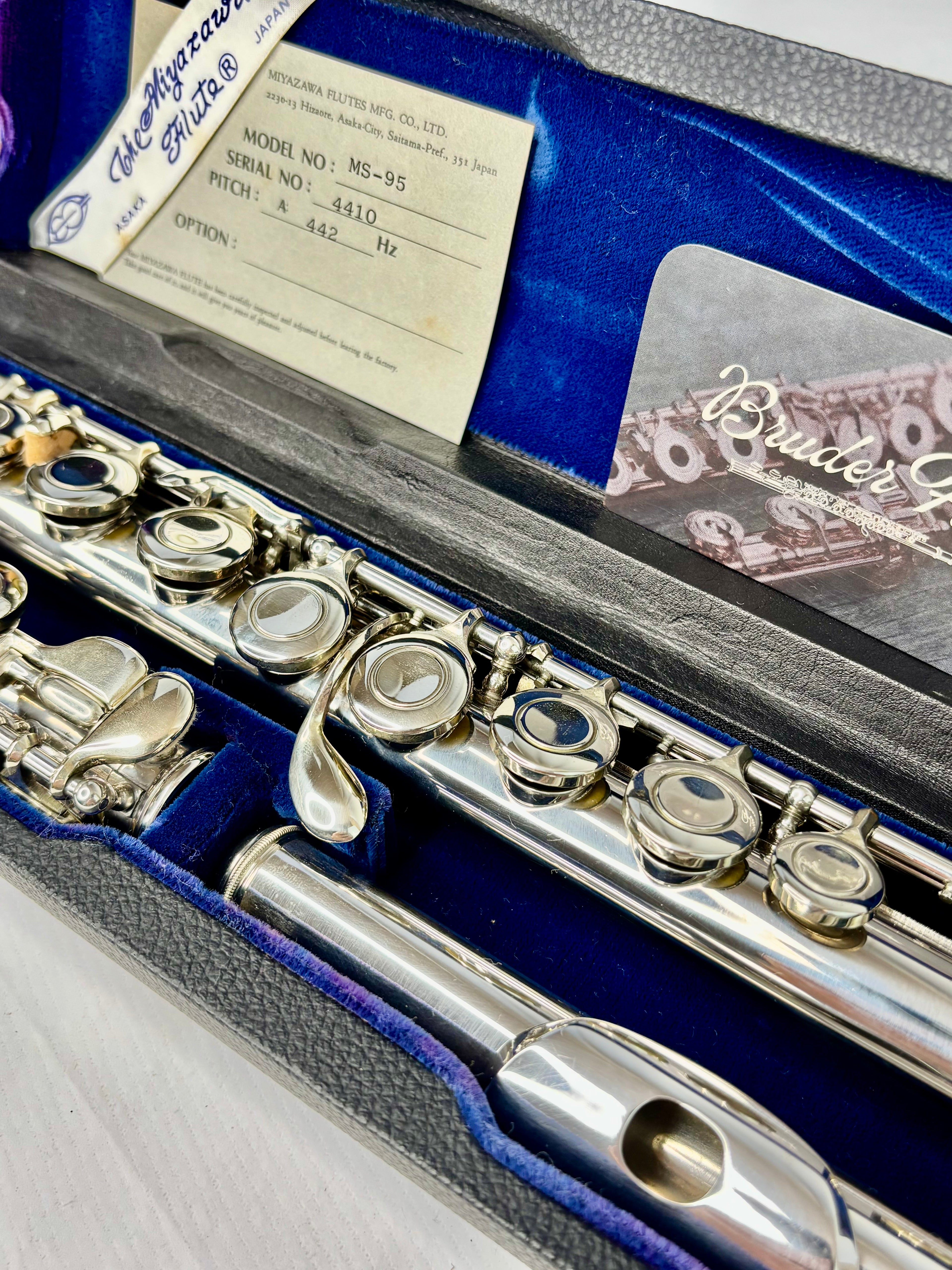 Flauta Transversal Miyazawa MS-95 Bocal em Prata Maciça - Made In Japan  #145