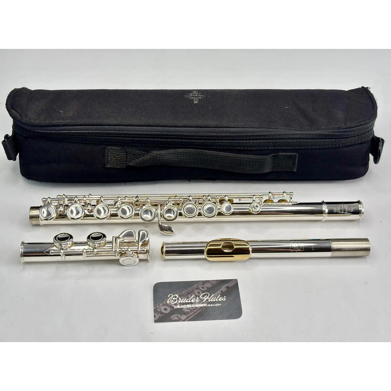 Flauta Transversal Buffet Crampon BC 6010 - Porta Lábio & Riser em Prata Maciça com banho de Ouro 18k - Made in England #167