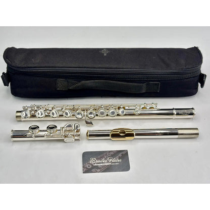 Flauta Transversal Buffet Crampon BC 6010 - Porta Lábio & Riser em Prata Maciça com banho de Ouro 18k - Made in England #167