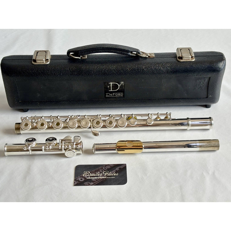 Flauta Transv El Deford  P Lábio Riser Prata + Ouro Usa #97 Prata