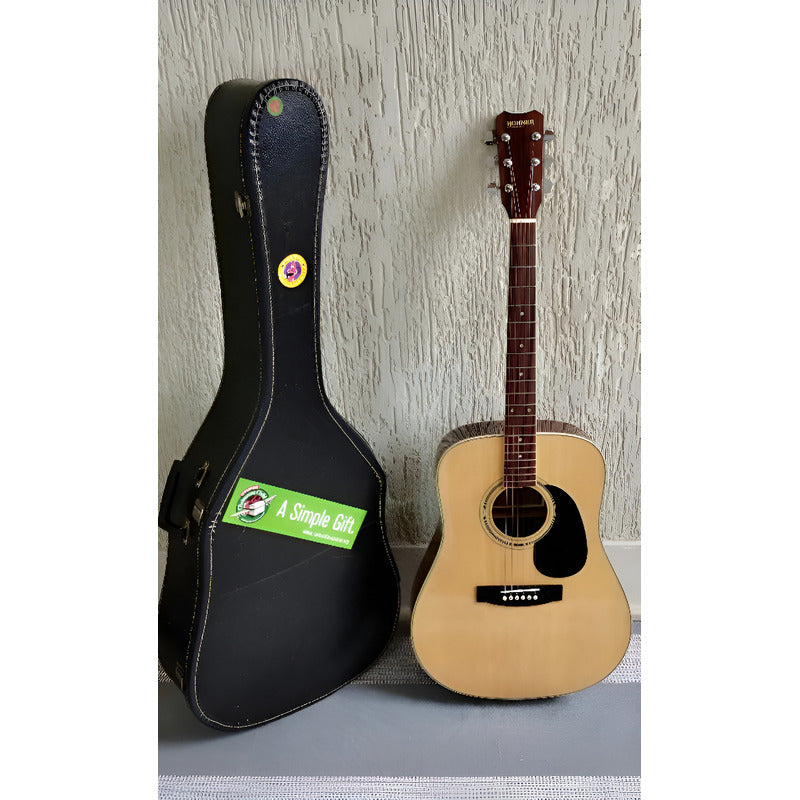 Violão Hohner Hw400n - Made In Korea -tampo Sólido + Case Natural Gloss