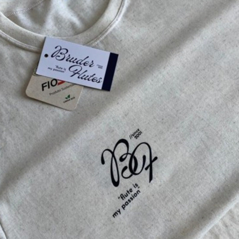 Camiseta Flauta Transversal Djalma Julliot - Project / Linho Linho Djalma Julliot Projeto Flauta Gg Estampa Localizada