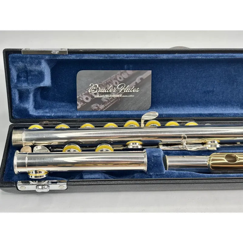 Flauta Transversal Buffet Crampon BC 6010 - Porta Lábio & Riser em Prata Maciça com banho de Ouro 18k - Made in England #167