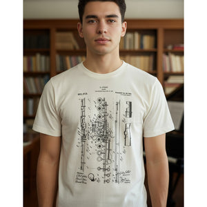 Camiseta Flauta Transversal Djalma Julliot - Project / Linho Linho Djalma Julliot Projeto Flauta Gg Estampa Localizada