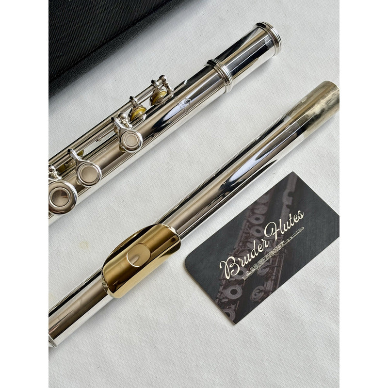 Flauta Transv El Deford  P Lábio Riser Prata + Ouro Usa #97 Prata