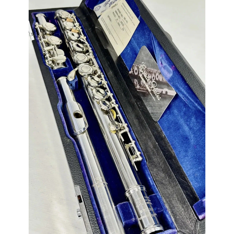 Flauta Transv Miyazawa Ms-95 Bocal Prata Made In Japan  #145 Prateado