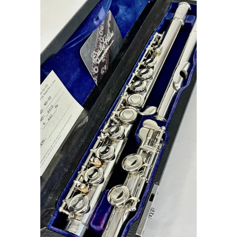 Flauta Transv Miyazawa Ms-95 Bocal Prata Made In Japan  #145 Prateado