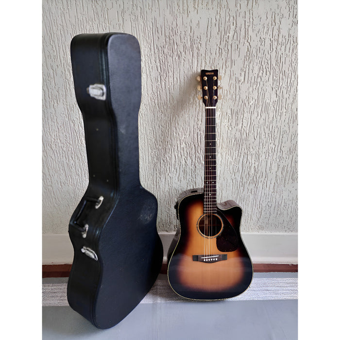 Violão Yamaha Dwx-7c Tbs / Eletroac Com Microf + Hard Case  Black Destro