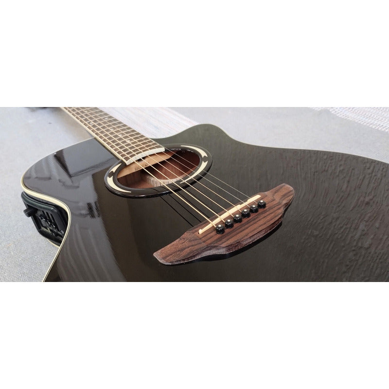 Violão Yamaha Apx 500 Bl / Eletroacústico + Hard Case  Black Destro