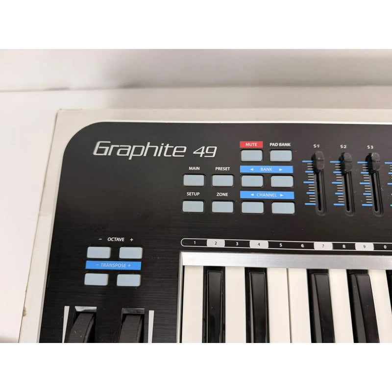 Controlador Midi Samson 49 Teclas Graphite 49 Usb