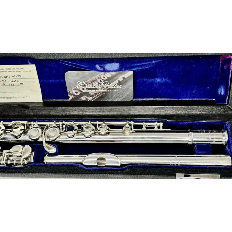 Flauta Transv Miyazawa Ms-95 Bocal Prata Made In Japan  #145 Prateado