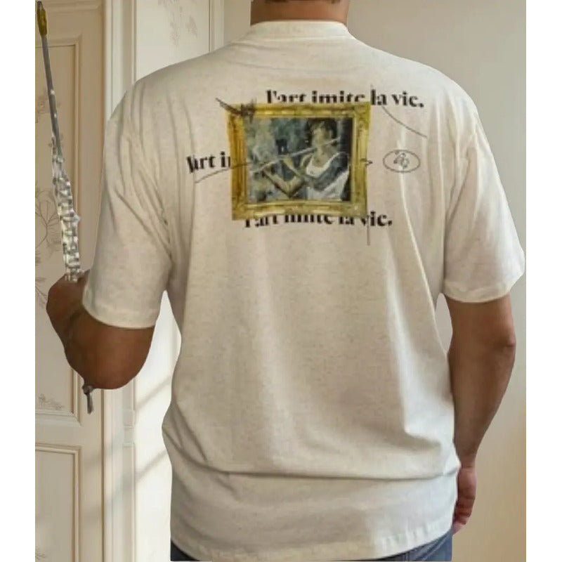 Camiseta Flauta Transversal A Arte Imita A Vida / Linho Veja Linho Lart Imite La Vida M Liso