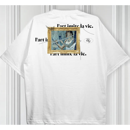 Camiseta Flauta Transversal -  A Arte Imita A Vida   Top Branco Lart Imite La Vie P