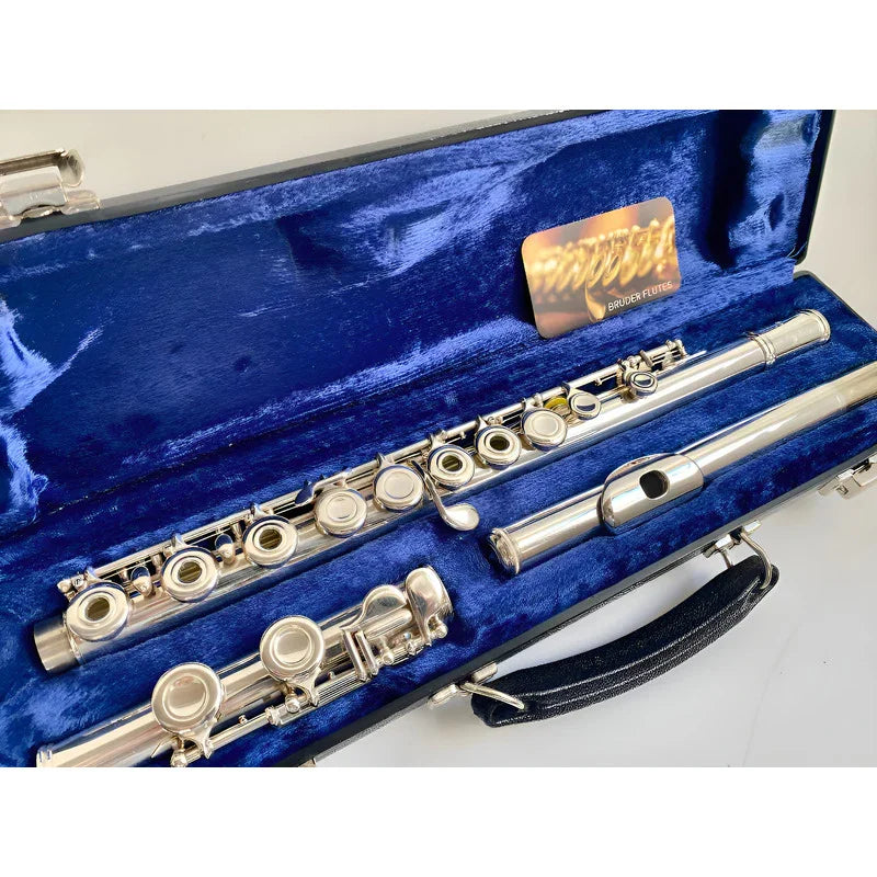 Flauta Transversal Emerson Eld Oh P.lábio+riser Prata Usa #9 Prata