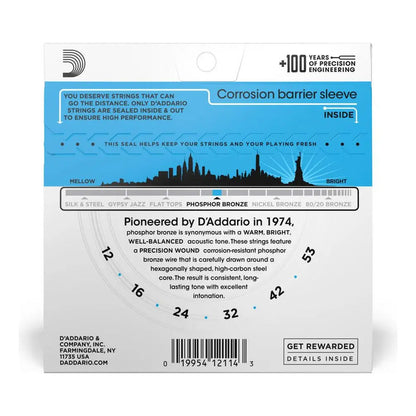 Encordoamento Violão Aço .012 D'addario Phosphor Bronze Ej16