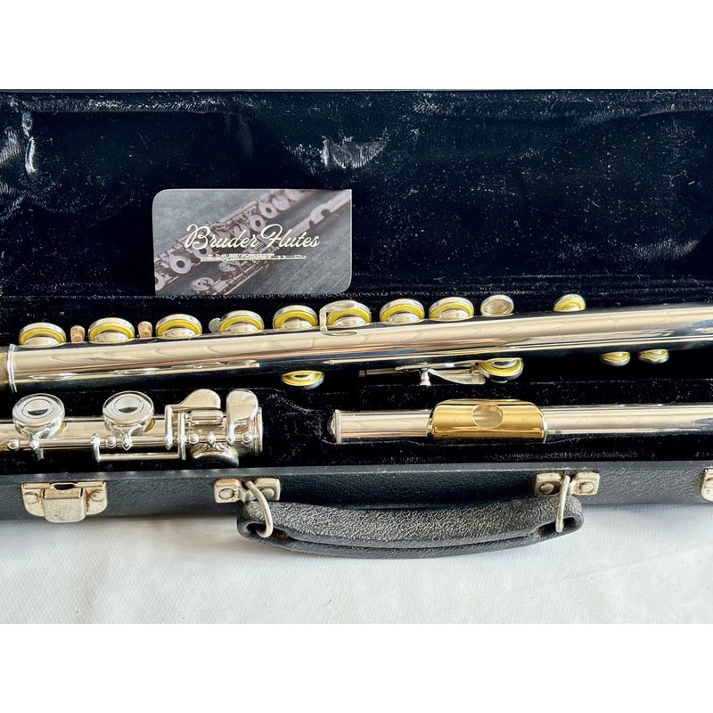 Flauta Transv El Deford  P Lábio Riser Prata + Ouro Usa #97 Prata