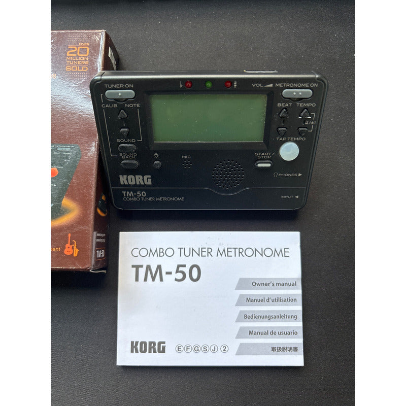 Metrônomo E Afinador Digital Korg Tap Tempo - Tm-50 Bk - Usa Preto
