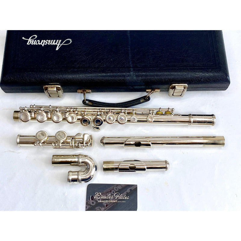 Flauta Transversal Armstrong 104  C/ 2 Bocais - U S A #65 Prata