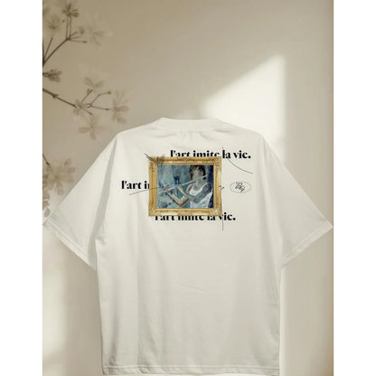 Camiseta Flauta Transversal A Arte Imita A Vida / Linho Veja Linho Lart Imite La Vida P Liso