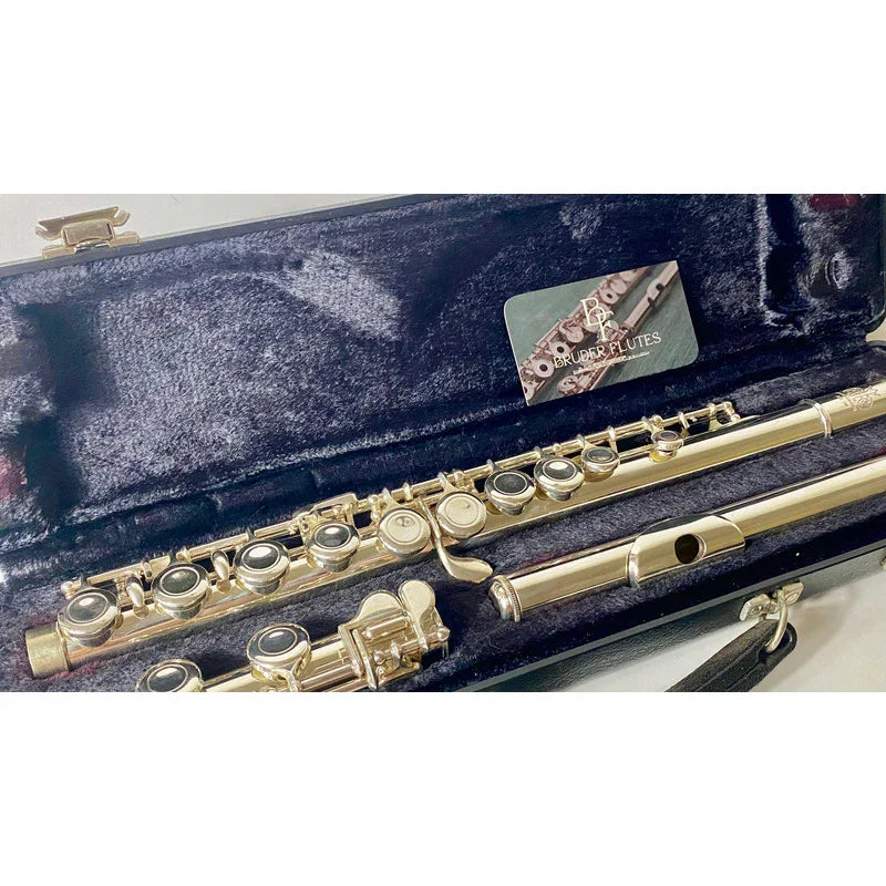 Flauta Transversal Amati Kraslice AFL 201 - Porta Lábio & Riser em Prata Maciça - Made in Czech Republic #102