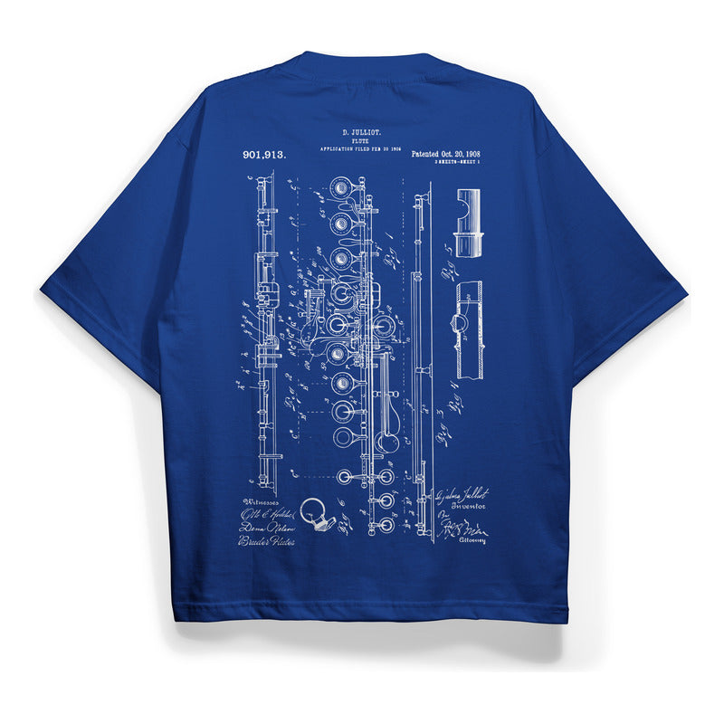 Camiseta Flauta Transversal Djalma Julliot - Project / Azul Azul Djalma Juliot Project G