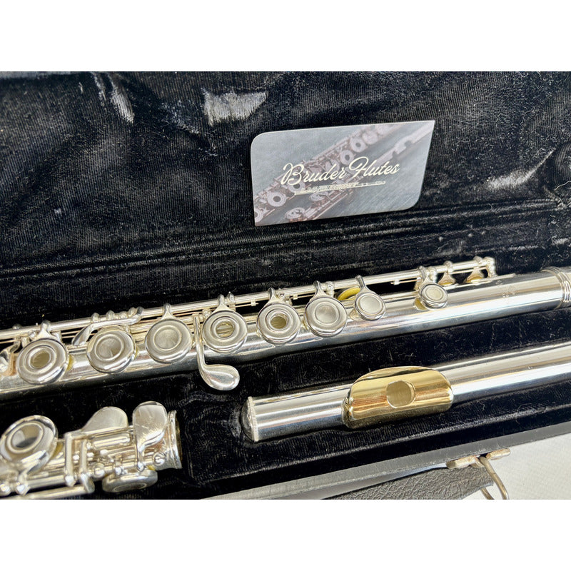 Flauta Transv El Deford  P Lábio Riser Prata + Ouro Usa #97 Prata