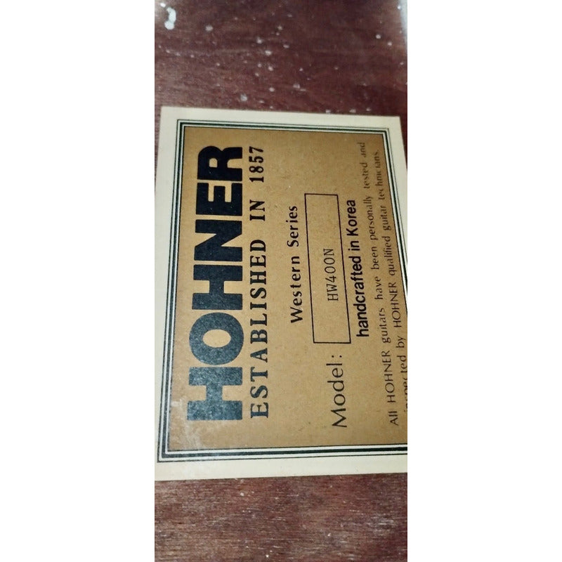 Violão Hohner Hw400n - Made In Korea -tampo Sólido + Case Natural Gloss