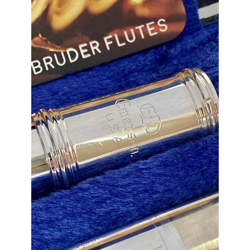 Flauta Transversal Emerson Eld Oh P.lábio+riser Prata Usa #9 Prata