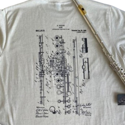 Camiseta Flauta Transversal Djalma Julliot - Project / Linho Linho Djalma Julliot Projeto Flauta Gg Estampa Localizada