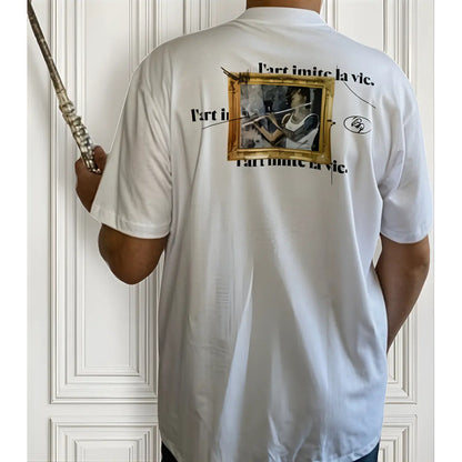 Camiseta Flauta Transversal -  A Arte Imita A Vida   Top Branco Lart Imite La Vie Gg