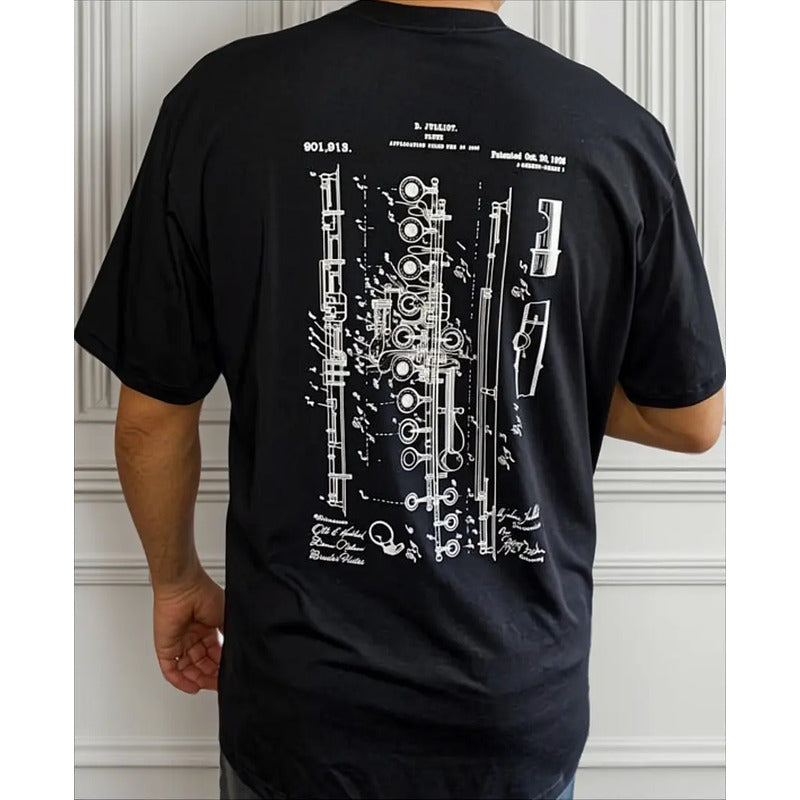 Camiseta Flauta Transversal Djalma Julliot - Project / Preto Preto Djalma Juliot Project M