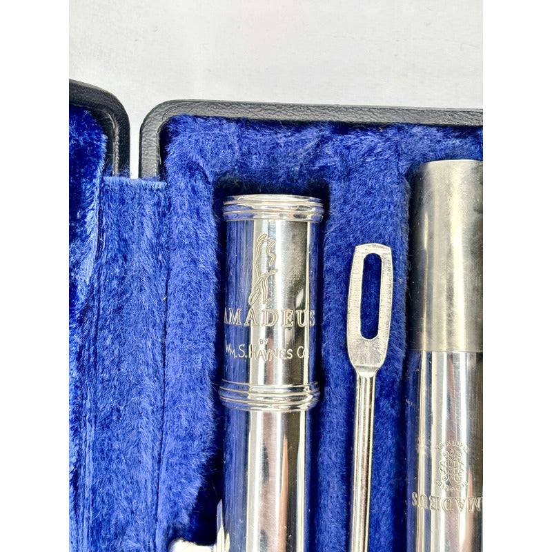 Flauta Transversal Haynes Amadeus AF500 - Porta Lábio + Riser Prata Macica #95