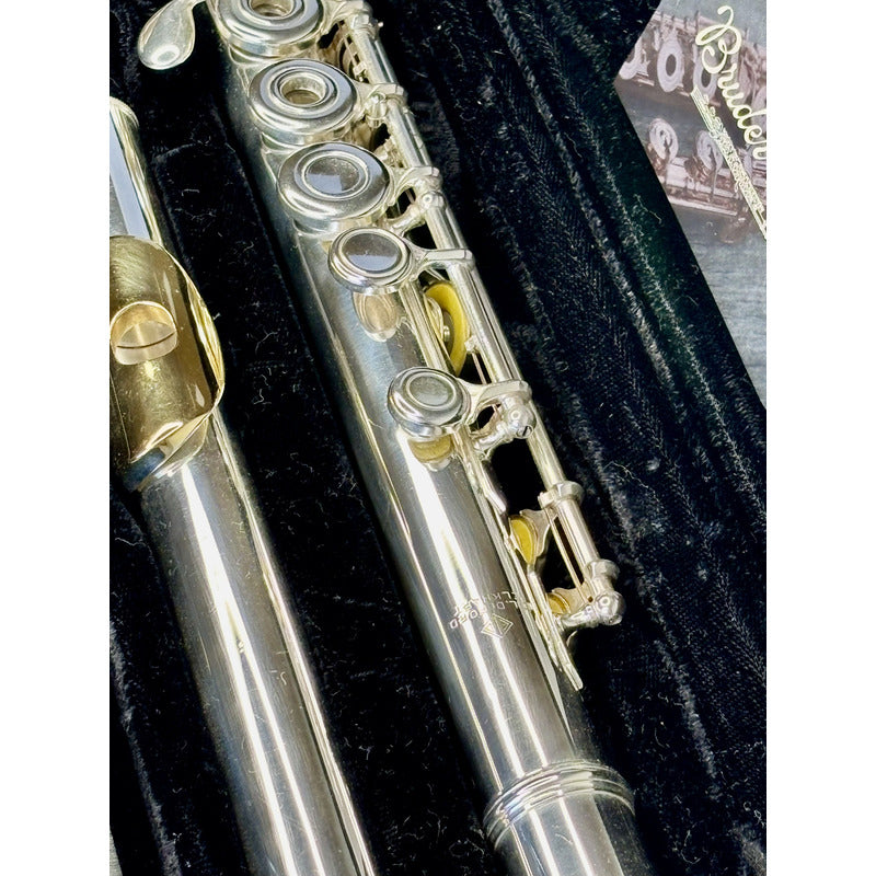 Flauta Transv El Deford  P Lábio Riser Prata + Ouro Usa #97 Prata