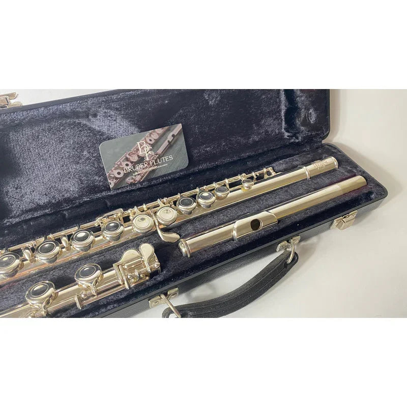 Flauta Transversal Amati Kraslice AFL 201 - Porta Lábio & Riser em Prata Maciça - Made in Czech Republic #102