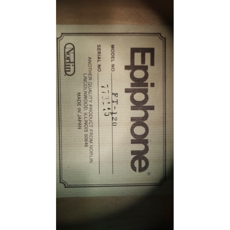 Violão EpiPhone Ft 120 - Japan  - Acústico / Vintage + Case Natural Destro Pau-rosa