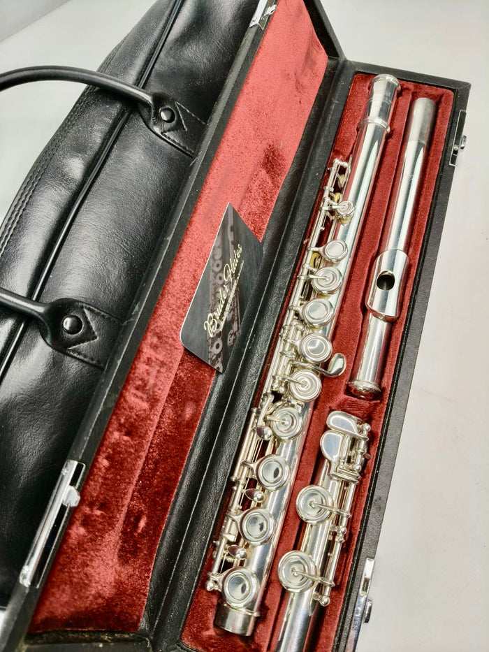 Flauta Transversal Yamaha 351s Porta Lábio & Riser em Prata Maciça - Made In Japan #149