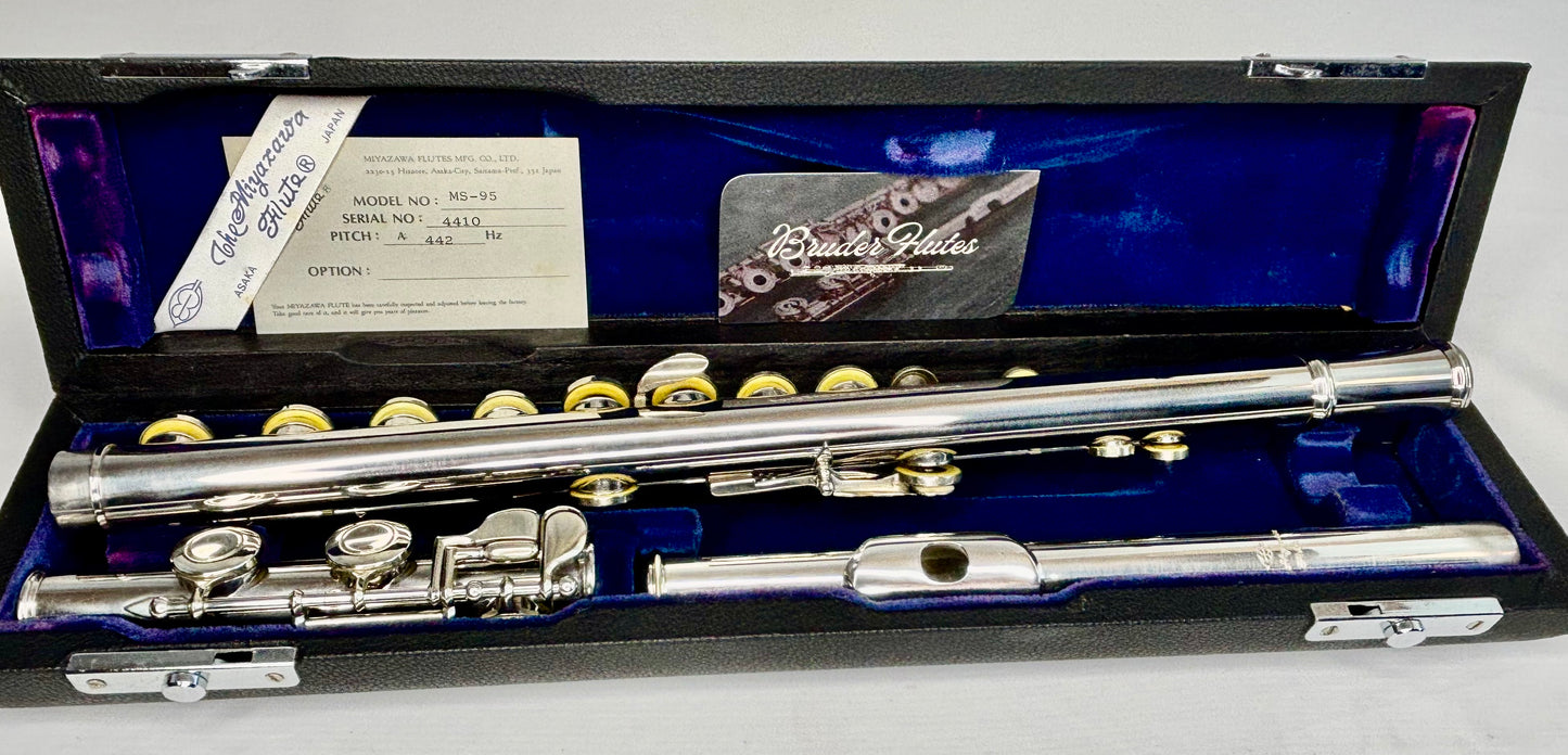 Flauta Transversal Miyazawa MS-95 Bocal em Prata Maciça - Made In Japan  #145