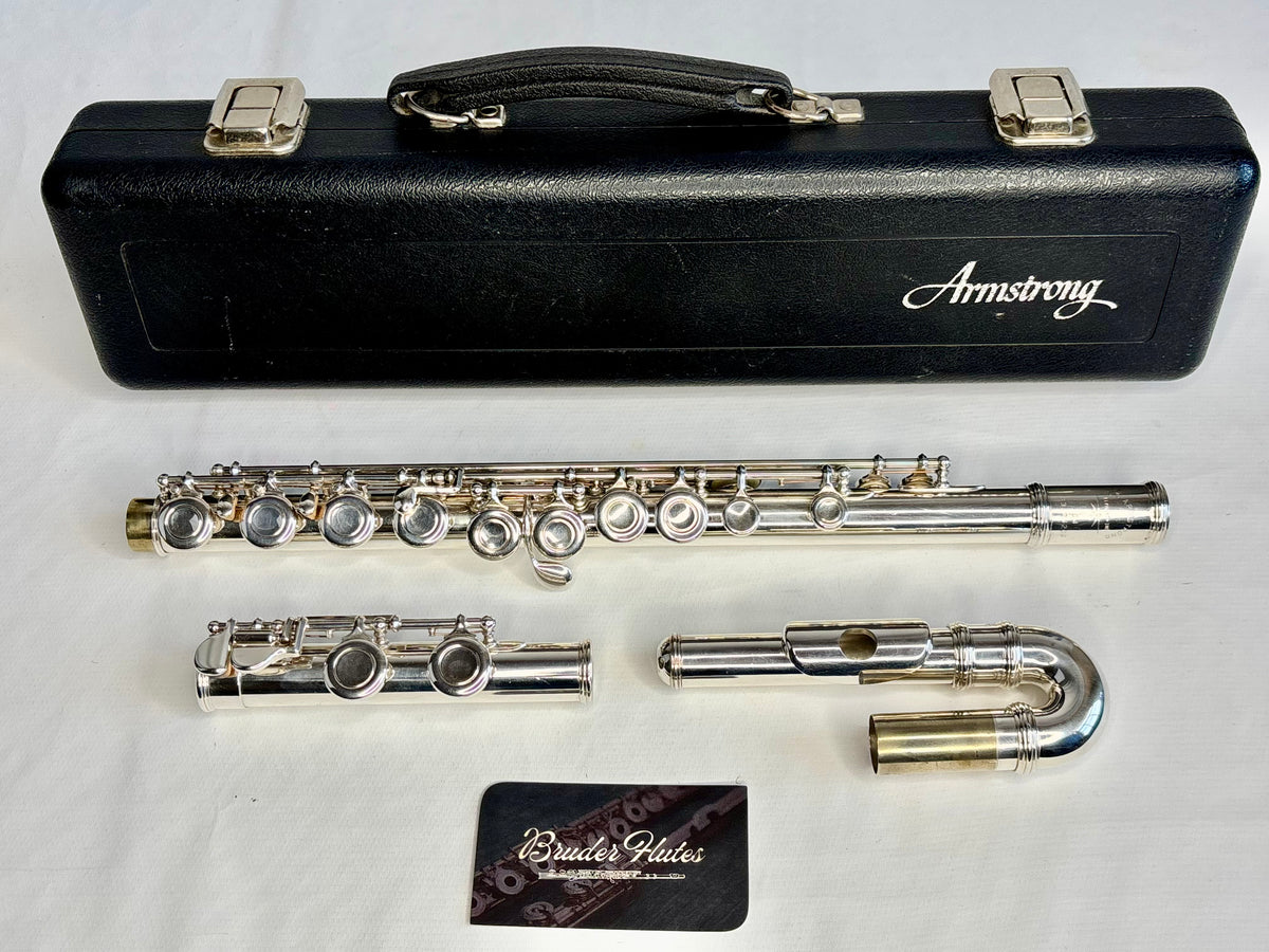 Flauta Transversal Armstrong 104  Bocal Curvo - Usa #159 Prata
